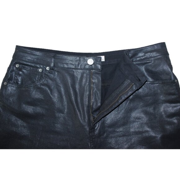 nwot ASOS Curve, High-Rise Farleigh Mom Jeans in Coated Black - Size 16W - Picture 4 of 11